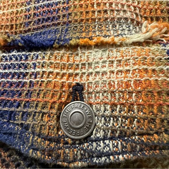 We the Free Anneli Plaid Shirt Jacket Shacket Tobacco Ombre Free People | Sz M - Picture 9 of 15